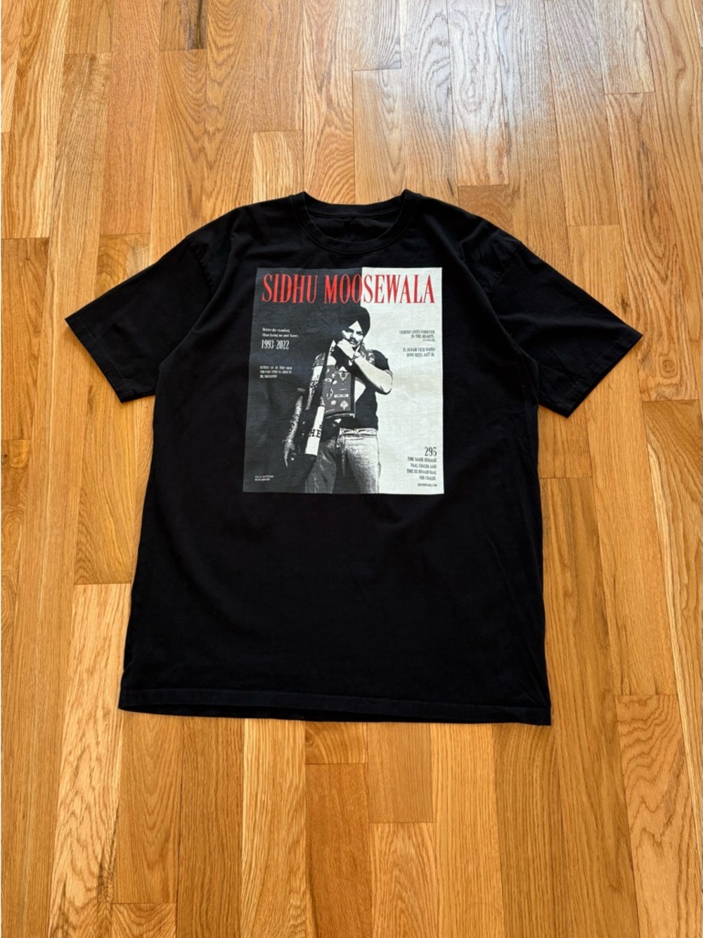 Drip by Rage Sidhu Moosewala 295 x Scarface Album Memorial Graphic T Shirt Large